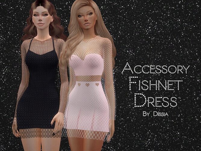 Accessory Fishnet Sims 4 Dress