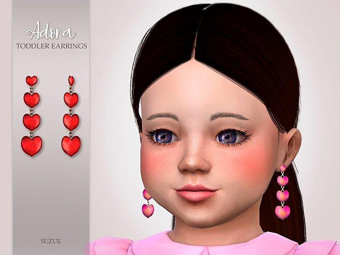 Sims 4 Adora Toddler Earrings by Suzue at TSR