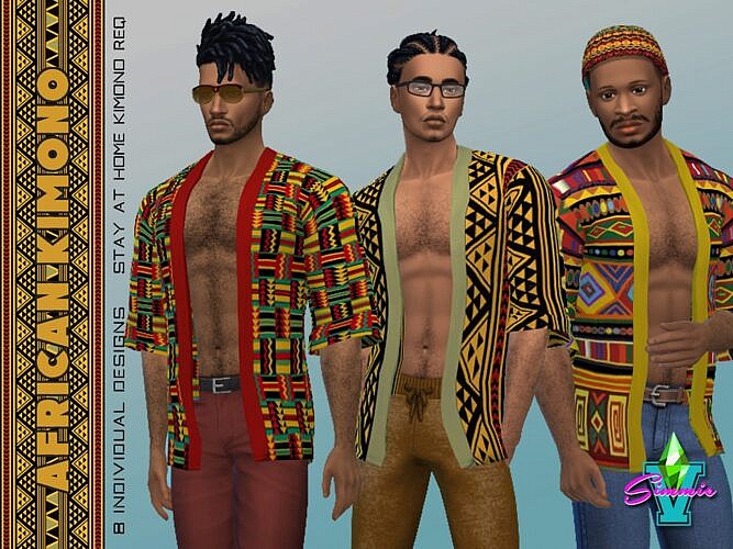 African Sims 4 Kimono