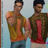 African Sims 4 Vest T Shirt Scarf