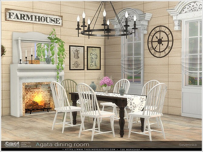 Sims 4 Agata dining room by Severinka at TSR