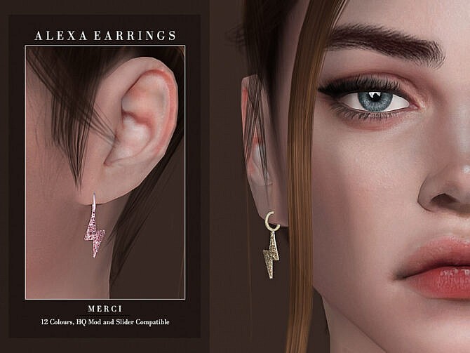 Sims 4 Alexa Earrings by Merci at TSR