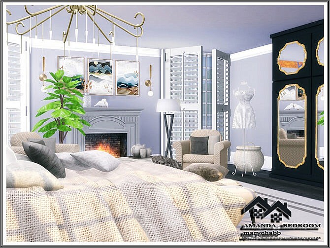 Sims 4 Amanda Bedroom by marychabb at TSR
