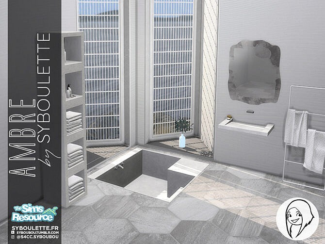 Sims 4 Ambre bathroom set by Syboubou at TSR