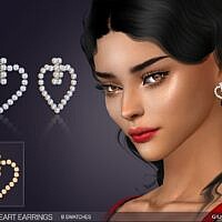 Amelia Heart Sims 4 Earrings