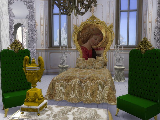 Sims 4 Golden Gilded Angels Portraits & Columns at Anna Quinn Stories