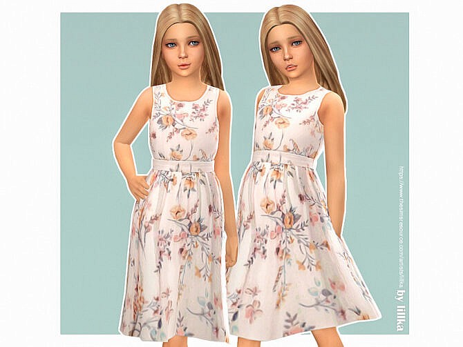 Sims 4 Antonia Dress by lillka at TSR