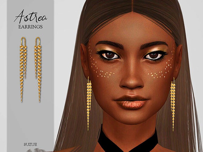 Sims 4 Astrea Earrings by Suzue at TSR