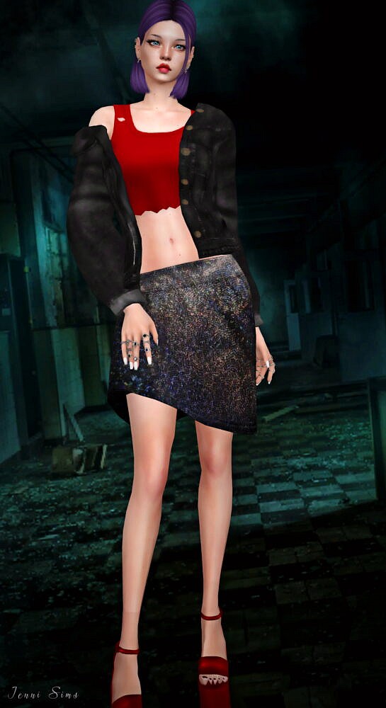 Sims 4 Asymmetrical skirt at Jenni Sims