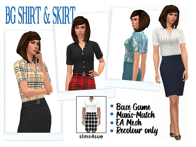Bg Shirt Skirt Sims 4