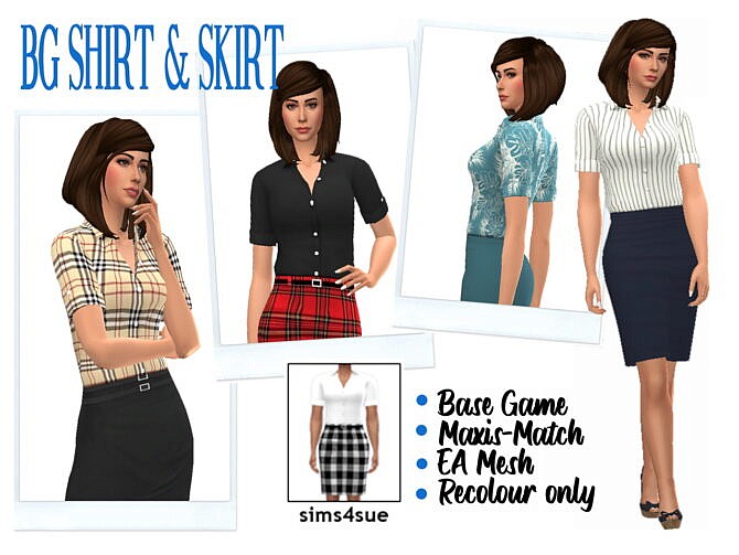 Sims 4 BG SHIRT & SKIRT at Sims4Sue
