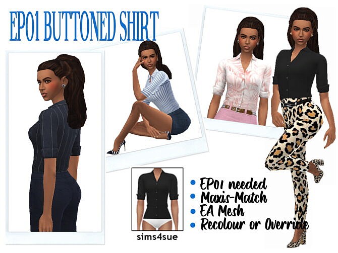 Sims 4 BUTTONED SHIRT EP01 at Sims4Sue