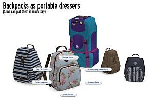 Backpacks Sims 4 Portable Dressers