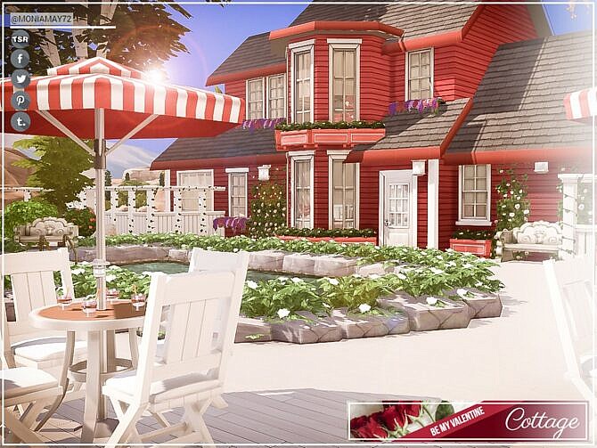 Sims 4 Be My Valentine Cottage by Moniamay72 at TSR