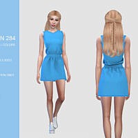 Blue Short Dress Sims 4 N284