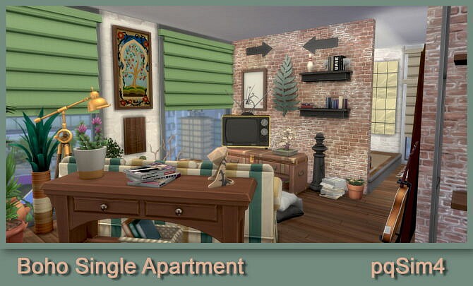 Sims 4 Boho single apartment at pqSims4