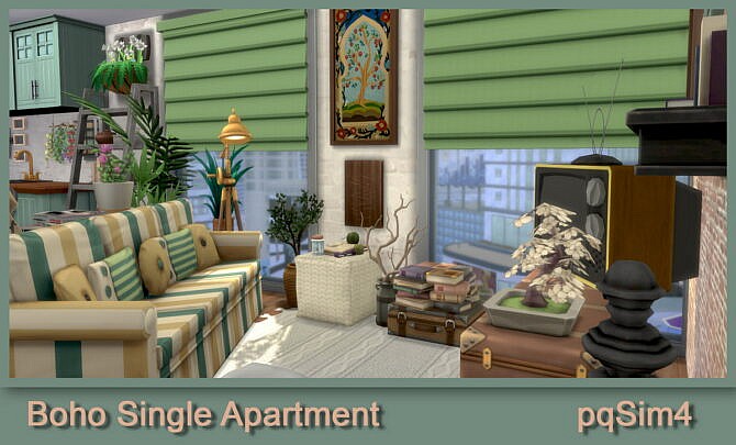 Sims 4 Boho single apartment at pqSims4