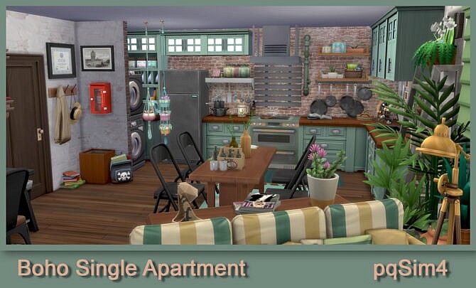 Sims 4 Boho single apartment at pqSims4