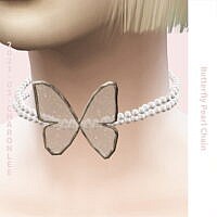 Butterfly Pearl Chain Sims 4 Choker
