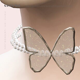 Butterfly Pearl Chain Choker at Charonlee » Sims 4 Updates