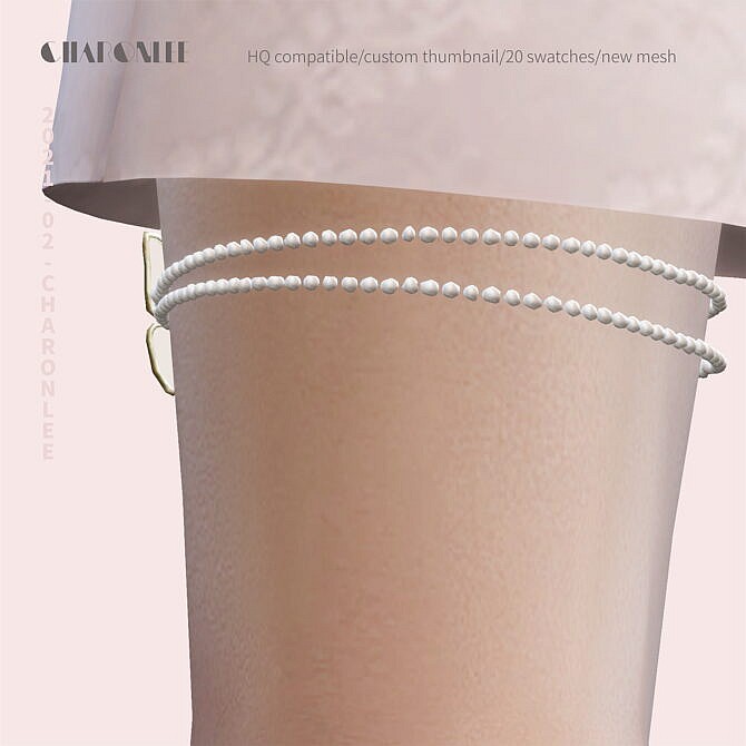 Sims 4 Butterfly Pearl Chain Choker at Charonlee