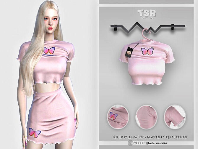 Sims 4 Butterfly Crop Top BD431 by busra tr at TSR