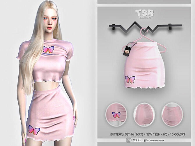 Sims 4 Butterfly mini skirt BD432 by busra tr at TSR