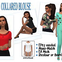 Collared Sims 4 Blouse Ep02