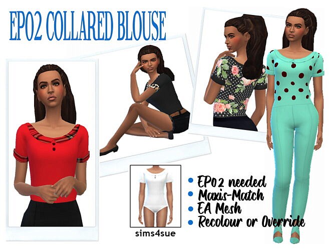 Collared Sims 4 Blouse Ep02