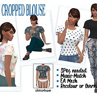 Cropped Sims 4 Blouse Sp06