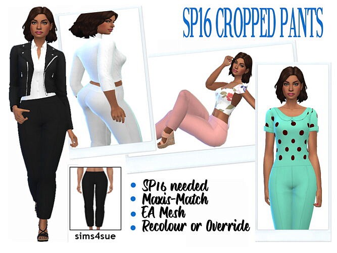 CROPPED PANTS SP16 at Sims4Sue » Sims 4 Updates