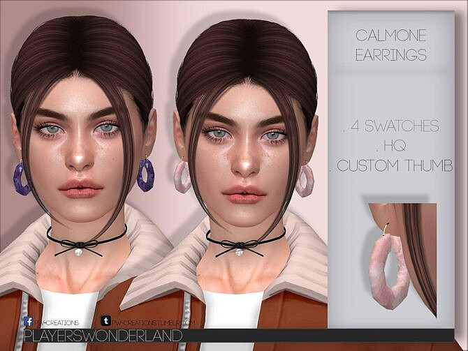 Sims 4 Calmone Earrings by PlayersWonderland at TSR