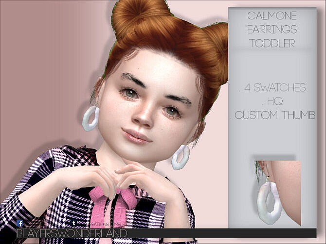 Sims 4 Calmone Earrings TODDLER by PlayersWonderland at TSR