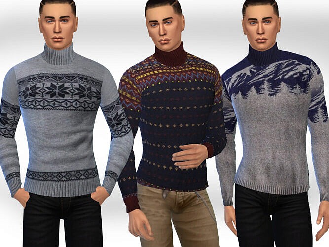 Casual Sims 4 Pullovers Male