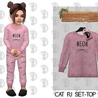 Cat Pajama Sims 4 Top C313