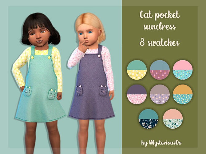 Sims 4 Cat pocket sundress by MysteriousOo at TSR