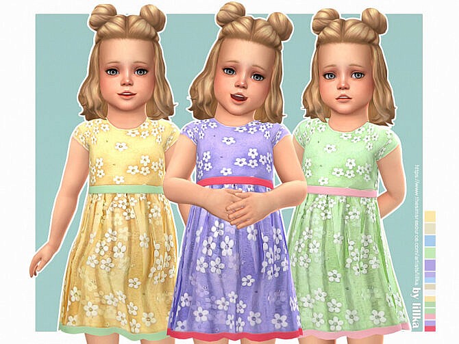 Sims 4 Cecilia Dress by lillka at TSR