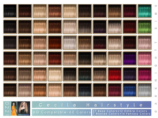 Cecilia Hair long ponytails by DarkNighTt at TSR » Sims 4 Updates