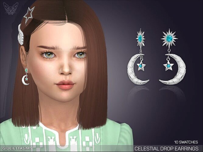 Celestial Drop Sims 4 Earrings Kids