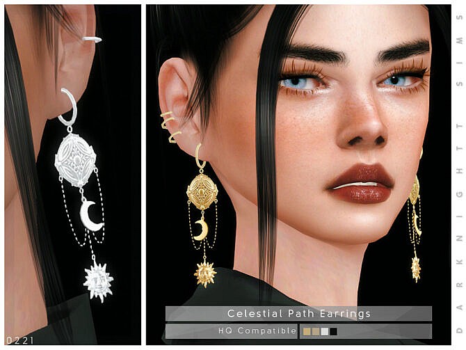 Sims 4 Celestial Path Earrings by DarkNighTt at TSR