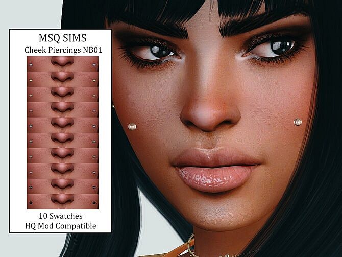 Sims 4 Cheek Piercings NB01 at MSQ Sims