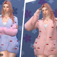 Cherry Knit Sweater Af Sims 4