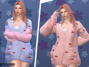 Cherry Knit Sweater Af Sims 4