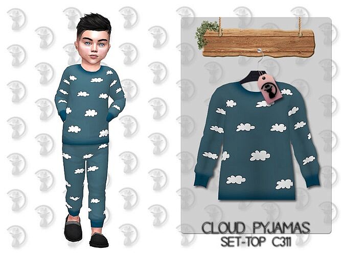 Cloud Pyjamas Sims 4 Top C311