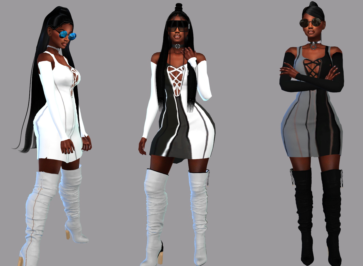 Color Blocker Dress at Teenageeaglerunner » Sims 4 Updates