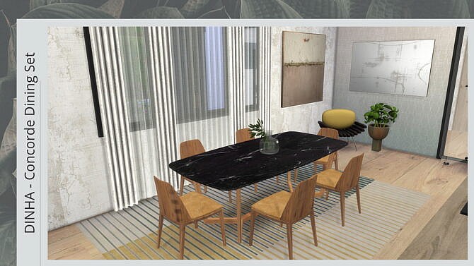 Sims 4 Concorde Dining Set at Dinha Gamer