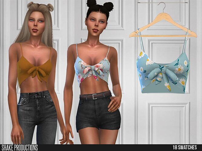 Crop Top Sims 4 Bow Front