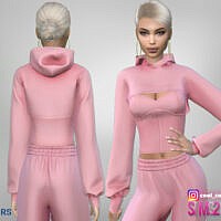 Cropped Sims 4 Hoodie With A Top 414