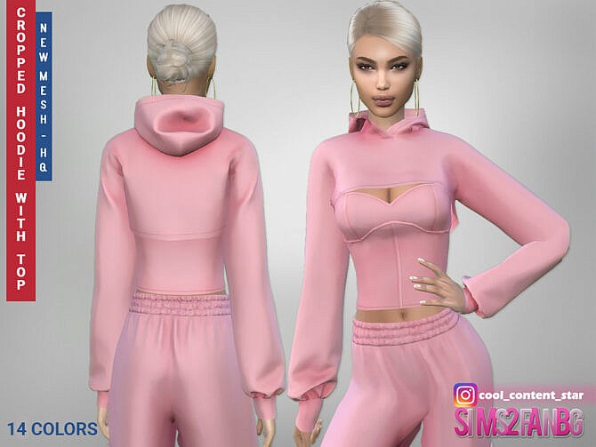 Sims 4 Cropped Hoodie With a Top 414 by sims2fanbg at TSR