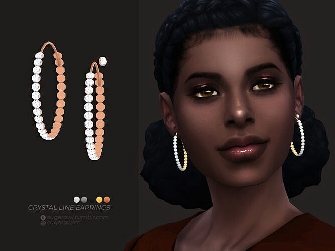 Crystal Line Sims 4 Earrings
